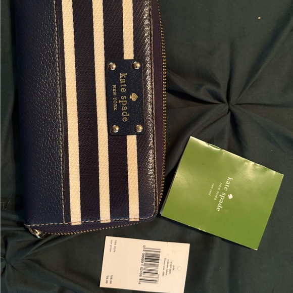 Kate Spade Blue and Cream Striped Wallet - Picture 1 of 5
